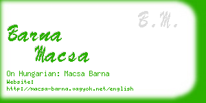 barna macsa business card